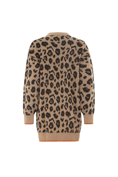 Maxi pull con stampa animalier