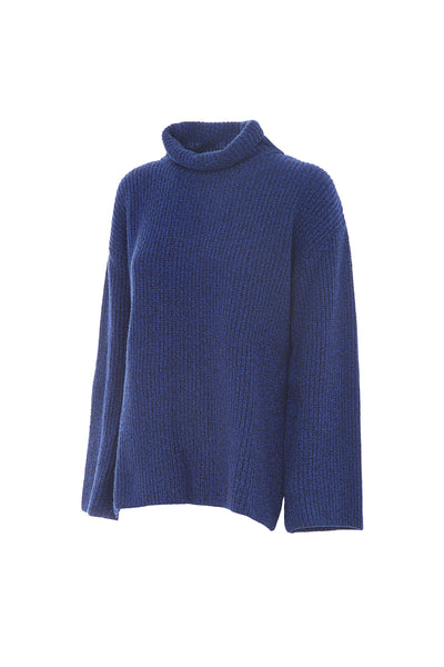 Maglia 100% lana con collo a cratere