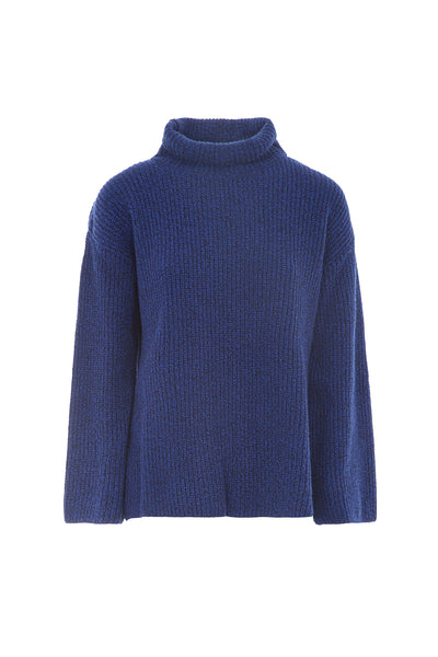 Maglia 100% lana con collo a cratere