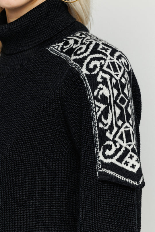 PULLOVER CROP AKEP CON SPALLINE IN JACQUARD