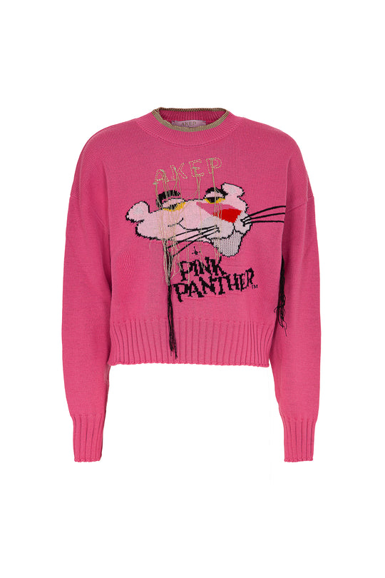 MAGLIONE CROPPED A GIROCOLLO - CAPSULE "AKEP X PINK PANTER"