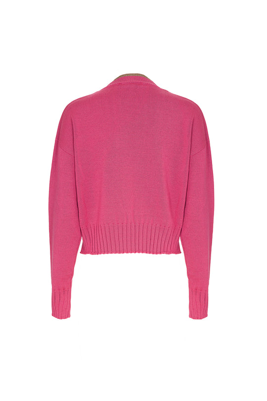 MAGLIONE CROPPED A GIROCOLLO - CAPSULE "AKEP X PINK PANTER"