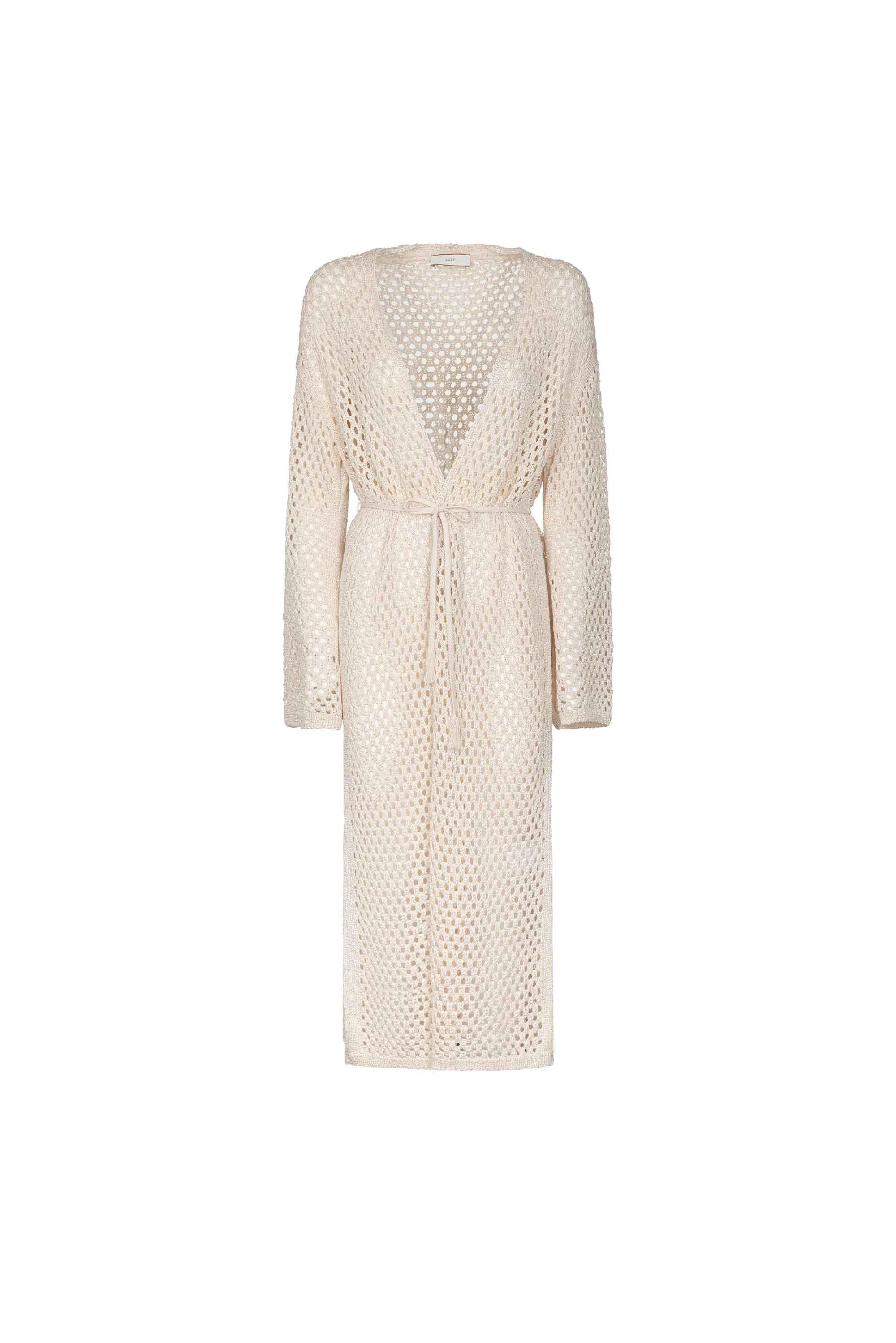 Cardigan lungo AKEP con lavorazione traforata