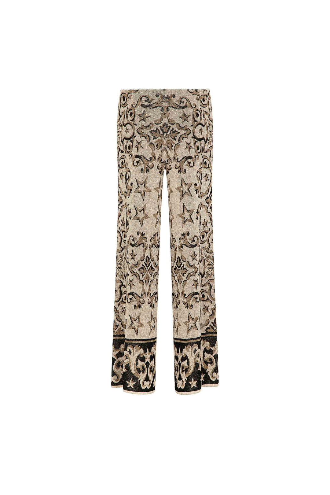 Pantalone AKEP con arabeschi jacquard e dettagli lurex