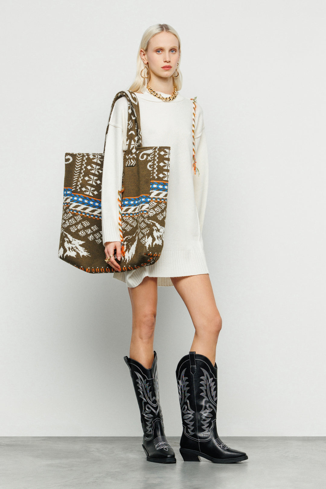 SHOPPING BAG AKEP MISTO LANA JACQUARD MILITARY