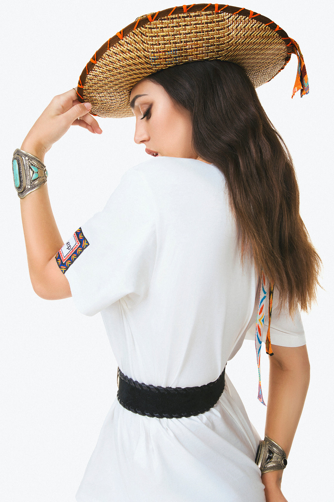 T-shirt over con bandine in maglia by Cecilia Rodriguez