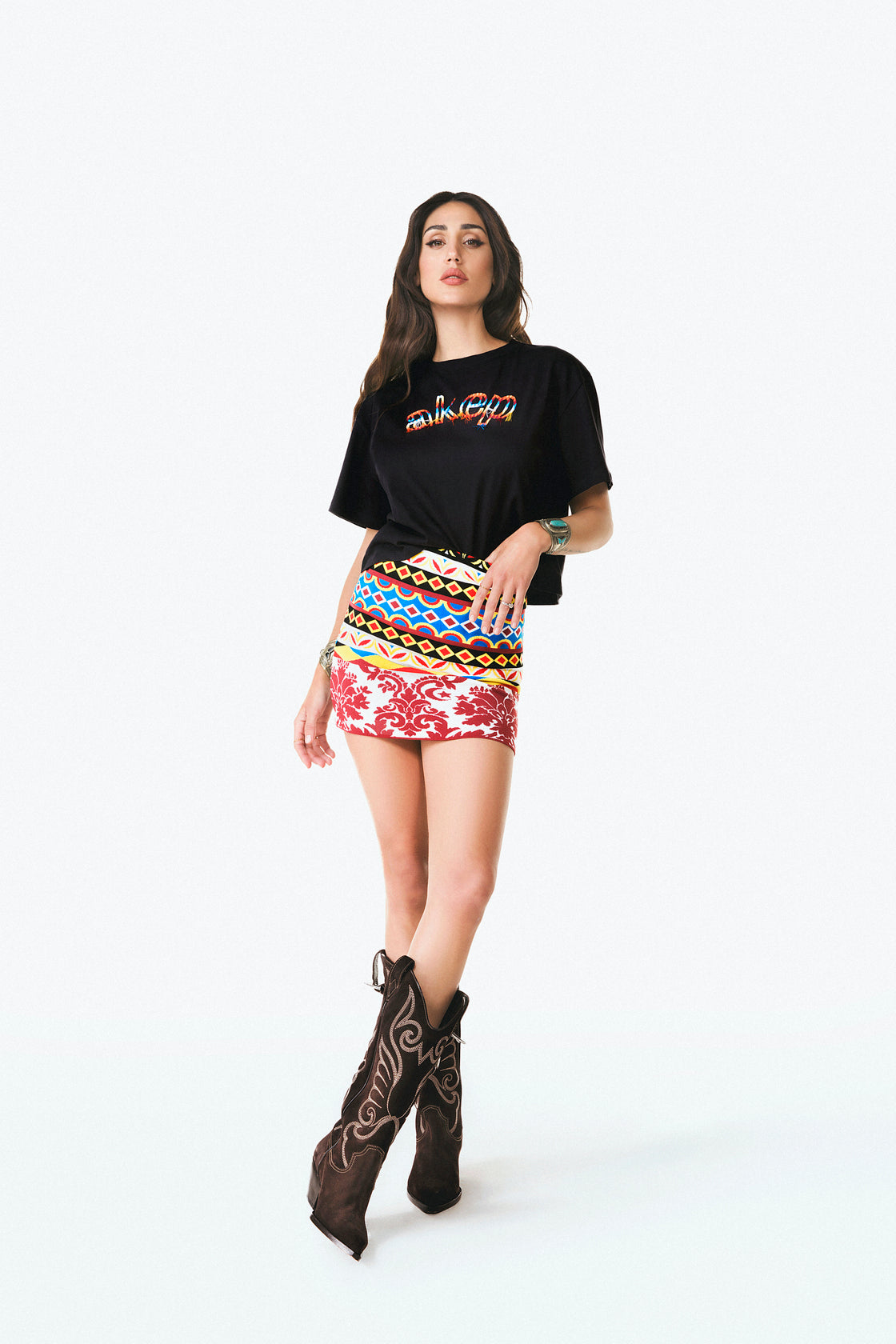 Mini gonna in maglia jacquard by Cecilia Rodriguez