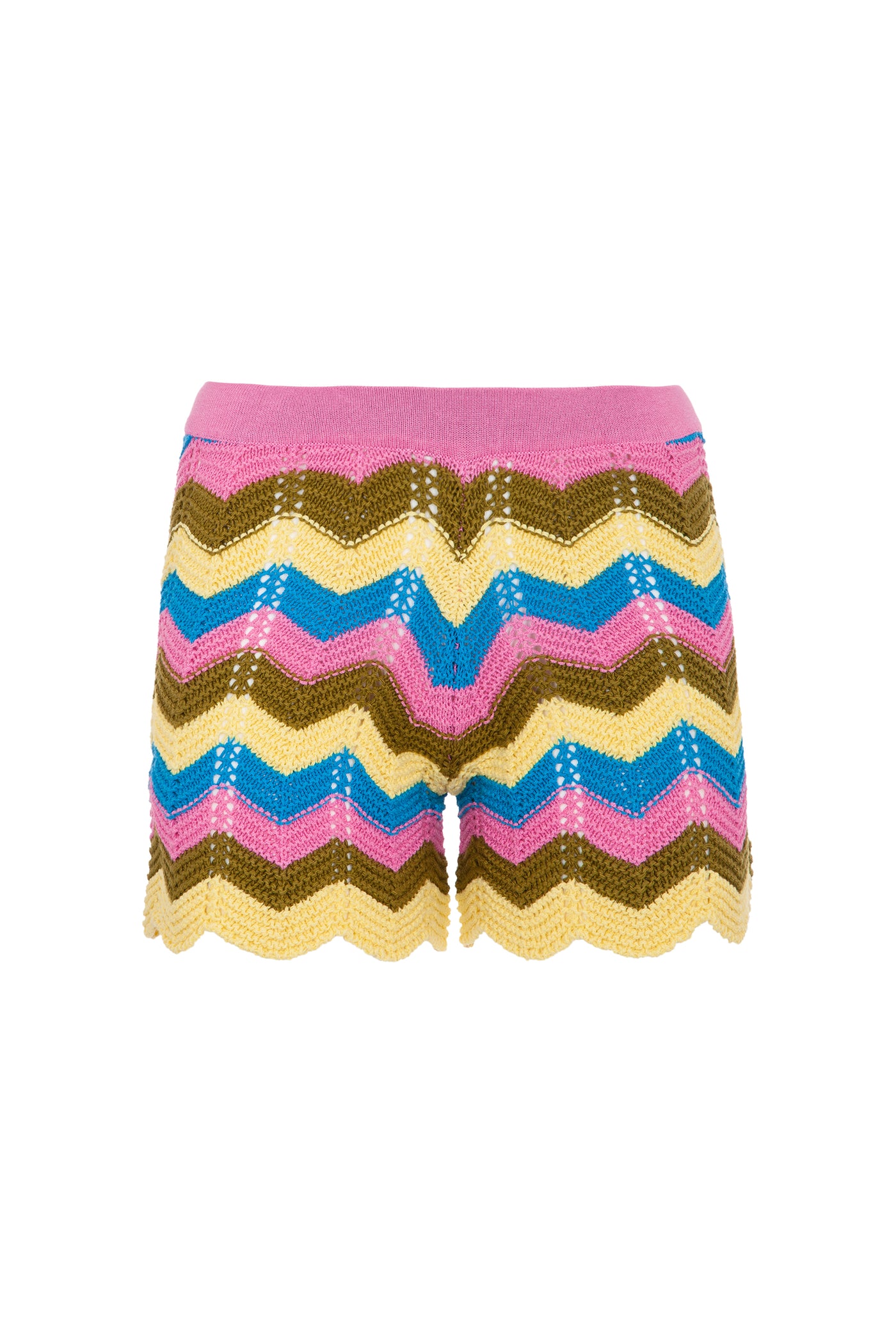 Shorts in maglia crochet rigata 01033
